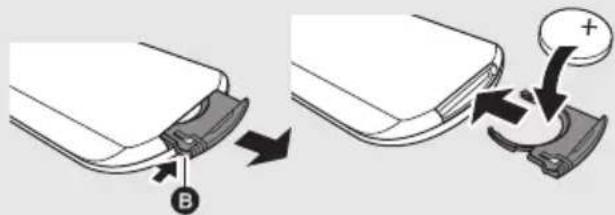 Diagram illustrating a device's cable attachment process, showing a switch labeled B and a plus button indicating rotation.