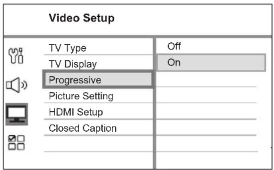 PHILIPS HTS3366 - Turn on Progressive Scan - 1