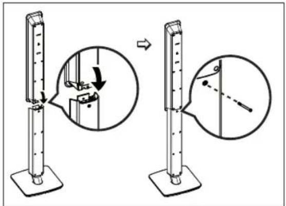 PHILIPS HTS3366 - Connect speaker to speaker stand - 1