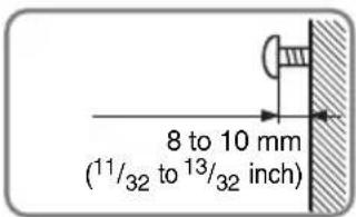 SONY DAV-TZ210 - Fasten the screws to the wall, then hang the speaker on the wall. - 1
