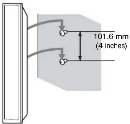 SONY DAV-TZ210 - Fasten the screws to the wall, then hang the speaker on the wall. - 4