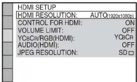 SONY DAV-TZ210 - Press ↑/↓ to select [HDMI RESOLUTION], then press ⊕ - 1