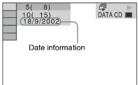 SONY DAV-TZ210 - Press DISPLAY repeatedly until [DATE] appears on the control menu. - 1