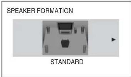 SONY DAV-TZ210 - Press to select the speaker formation image as the speakers are actually positioned, then press - 1