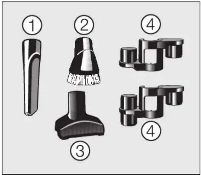 Diagram showing four labeled mechanical components with numbered callouts (1-4) for identification.