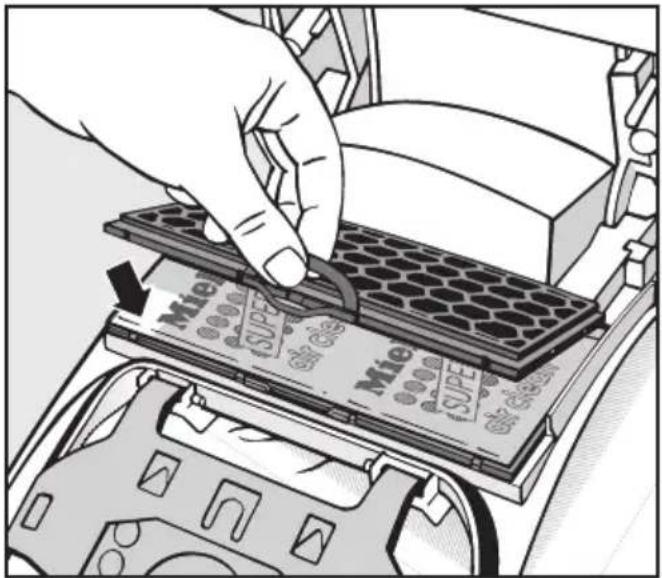 MIELE S 4282 - Replacing the Super Air Clean filter - 1