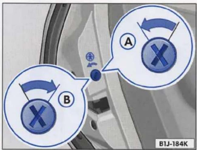 VOLKSWAGEN Golf (2005) - Deactivating the child safety lock - 1