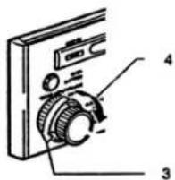 Diagram of a device control panel with labeled parts 3 and 4