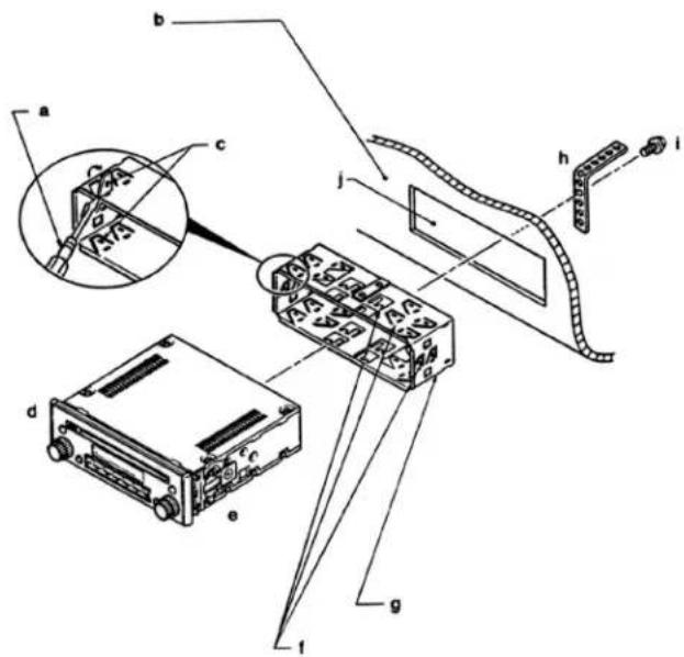 Technical diagram of an electronic device with labeled components and a magnified inset showing internal structure.