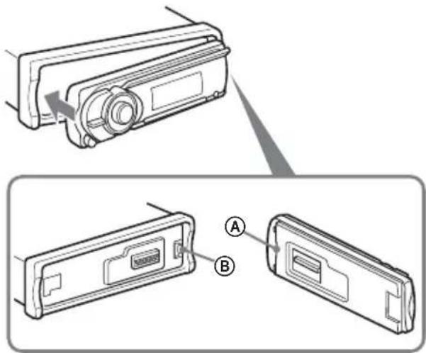 SONY CDX-GT860U - Colocación del panel frontal - 1