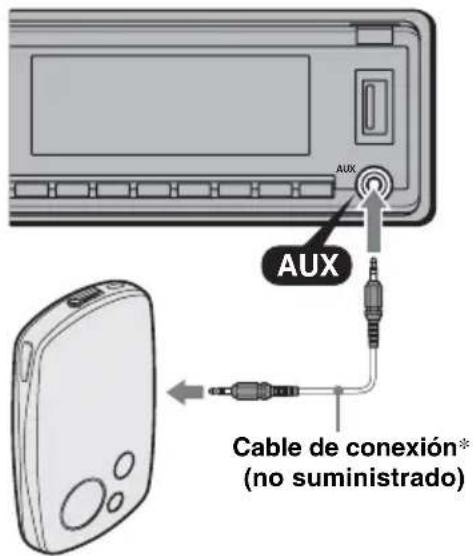 AUX Cable de conexión* (no suministrado)