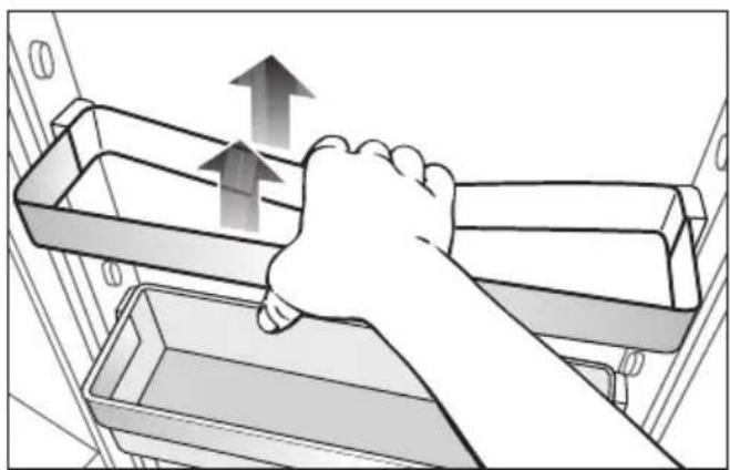 MIELE KFN 9755 iDE - Adjusting the condiment tray/bottle shelf - 1