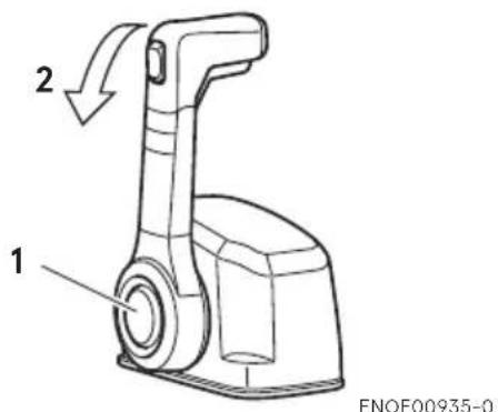 Tohatsu MD50B2 - The control lever does not operate unless the neutral lock arm is pulled. - 1