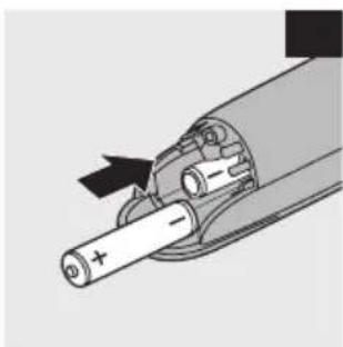 Diagram of a battery connector with an arrow indicating direction (no text or symbols present)
