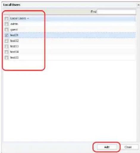 LocalUsers Find LocalUsers - admin guest test01 test02 test03 test04 test05 Add Close