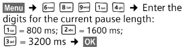GIGASET E365 - Changing the pause after the recall key - 1