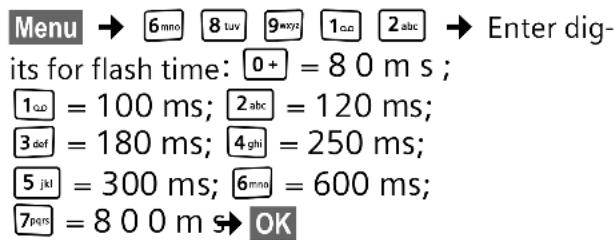 GIGASET E365 - Setting the flash time - 1