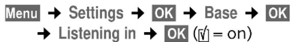 GIGASET E365 - Activating/deactivating the function: - 1