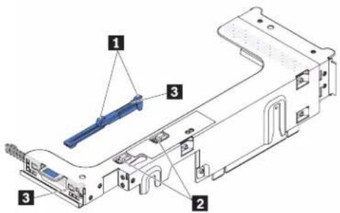 Technical diagram of a computer chassis with numbered components for identification
