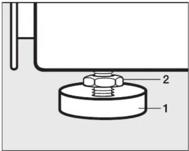 MIELE W 2819 i WPM R - Screwing out and adjusting the feet - 1