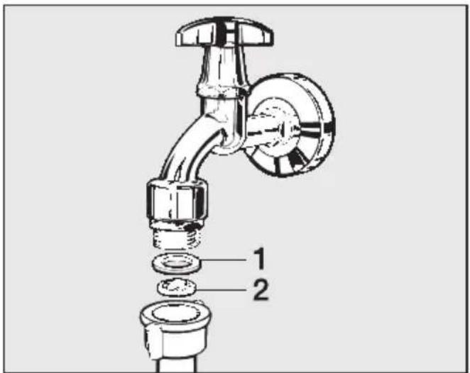 MIELE W 2819 i WPM R - Cleaning the filter in the water inlet - 1