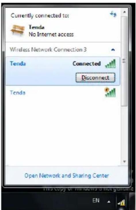Tenda W311U+ - Wireless Network Connection under Windows 7 - 3