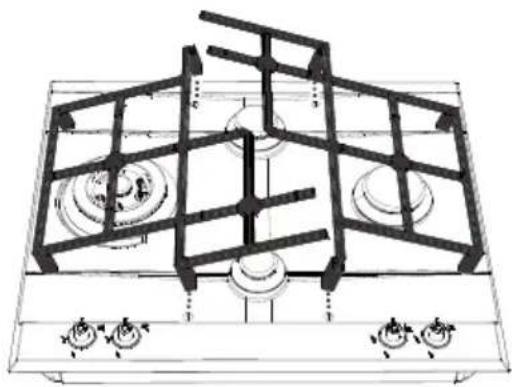 SMEG P1752XBN - Positionnement des grilles - 6