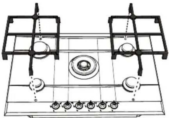 SMEG P1752XBN - Positionnement des grilles - 4
