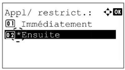 KYOCERA FS-4300DN/KL3 - Appl/ restrict. (Paramètres de fonctionnement lorsque les limites sont dépassées) - 1