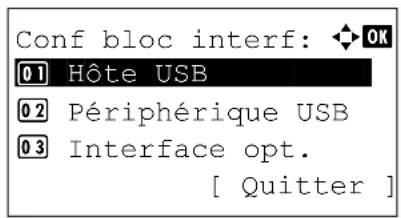 KYOCERA FS-4300DN/KL3 - Conf bloc interf (Paramètre de blocage de l'interface externe) - 1