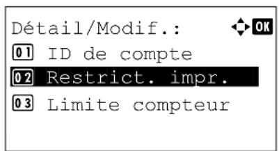 KYOCERA FS-4300DN/KL3 - Détail/Modif. (Vérification/modification des paramètres d'ID de compte enregistré) - 8