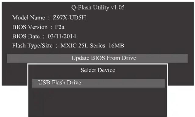 GIGABYTE GA-Z97X-UD5H - Sélectionnez USB Flash Drive. - 1