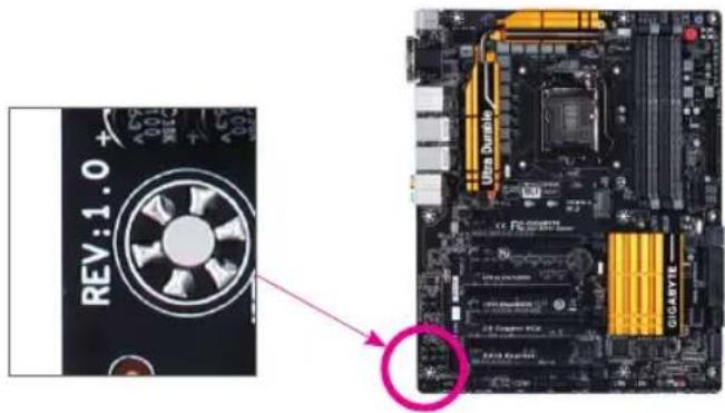 GIGABYTE GA-Z97X-UD5H - Identification de la version de révision de votre carte mère - 1