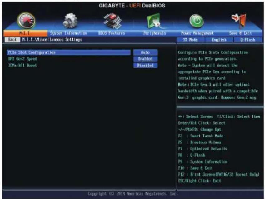 GIGABYTE GA-Z97X-UD5H - ▶ Miscellaneous Settings (Paramètres divers) - 1