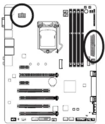 GIGABYTE GA-Z97X-UD5H - 1/2) ATX\_12V\_2X4/ATX (Connecteur d'alimentation 2x4 12V et connecteur d'alimentation principale 2x12) - 2