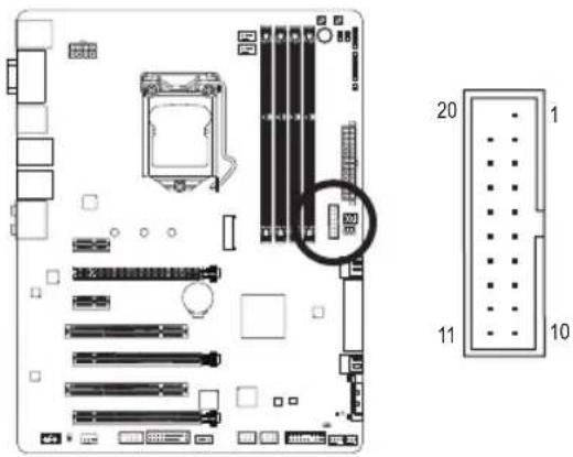 GIGABYTE GA-Z97X-UD5H - 14) F\_USB30 (Prise USB 3.0/2.0) - 1