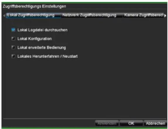 ABUS TVVR41110 - Einstellung der Rechte - 1