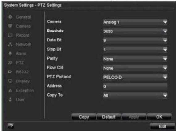 ABUS TVVR41110 - PTZ Settings - 1