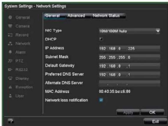 ABUS TVVR41110 - Network Settings - 1