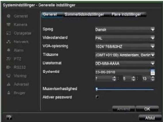 ABUS TVVR41110 - Indstilling af harddiskalarmer - 1