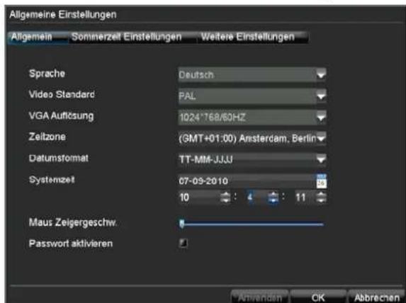 ABUS TVVR41110 - Allgemeine Einstellungen - 1