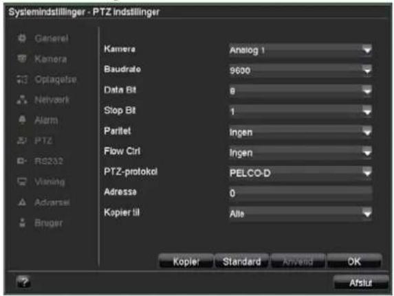 ABUS TVVR41110 - PTZ-indstillinger - 1