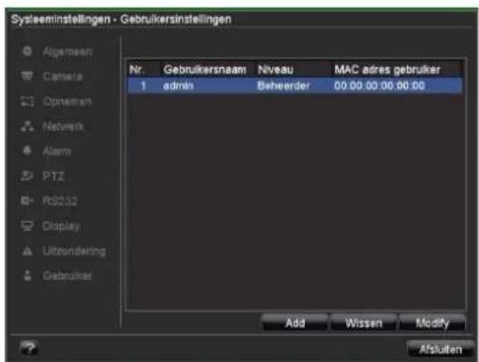 ABUS TVVR41110 - Instellingen: Gebruikers - 1