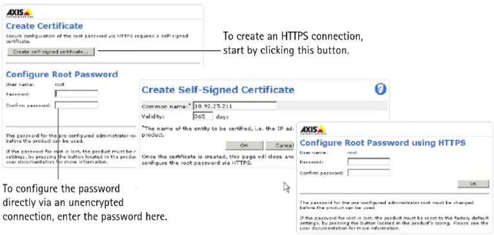 AXIS Q7406 - Setting the root password over a secure connection - 1