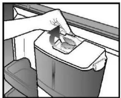 Person using a hand to clean or wash a small container (no text or symbols visible)