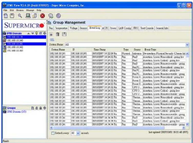 Supermicro IPMI 2.0 Card - • Event log - 1