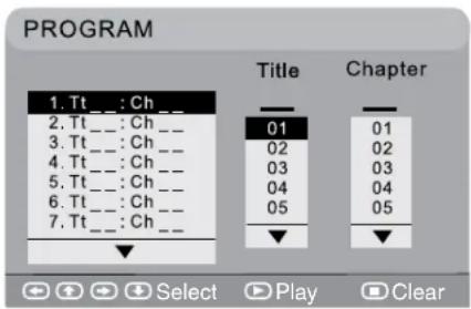 BUSH BTVD91216B - Track/Title/Chapter programmed playback - 1