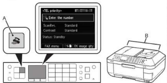 Enter the number ScanRes. Standard Contract Standard Status Standby FAX menu TV image qty A B