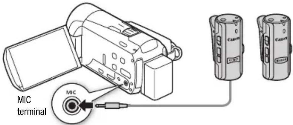 CANON Vixia HF M52 - Using the WM-V1 Wireless Microphone - 1