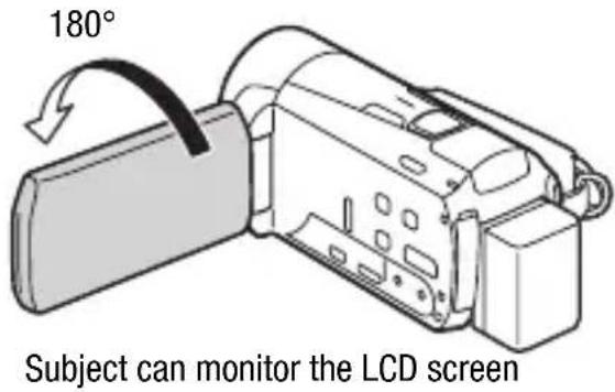 CANON Vixia HF M52 - Open the LCD panel 90 degrees. - 2